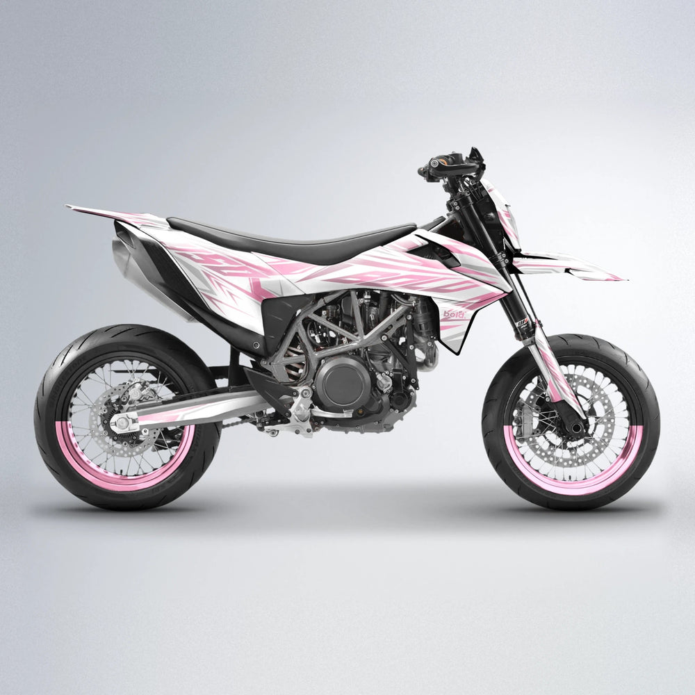 OVERDRIVE KTM SMC 690 supermoto graphics kit in Sakura Pink