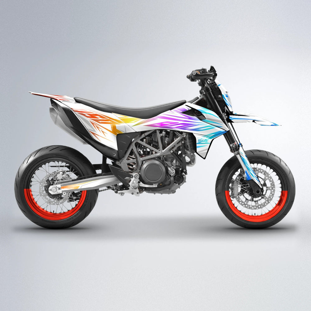 OVERDRIVE KTM SMC 690 supermoto graphics kit in Sunset Fade