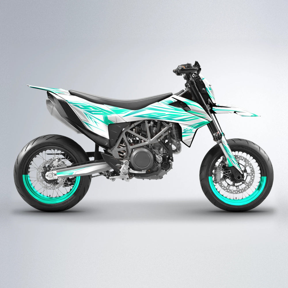 OVERDRIVE KTM SMC 690 supermoto graphics kit in Teal