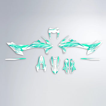 OVERDRIVE KTM SMC 690 graphics kit parts layout in Teal