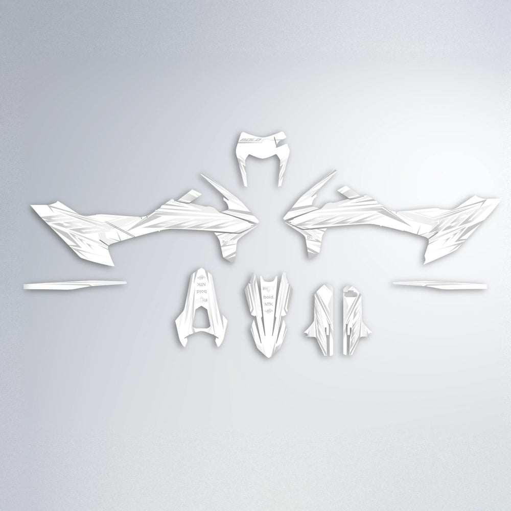 OVERDRIVE KTM SMC 690 graphics kit parts layout in White