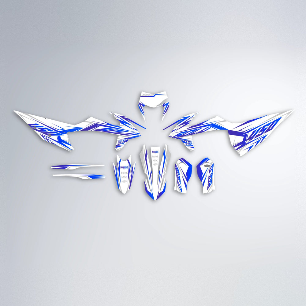 OVERDRIVE graphics kit parts layout in Blue
