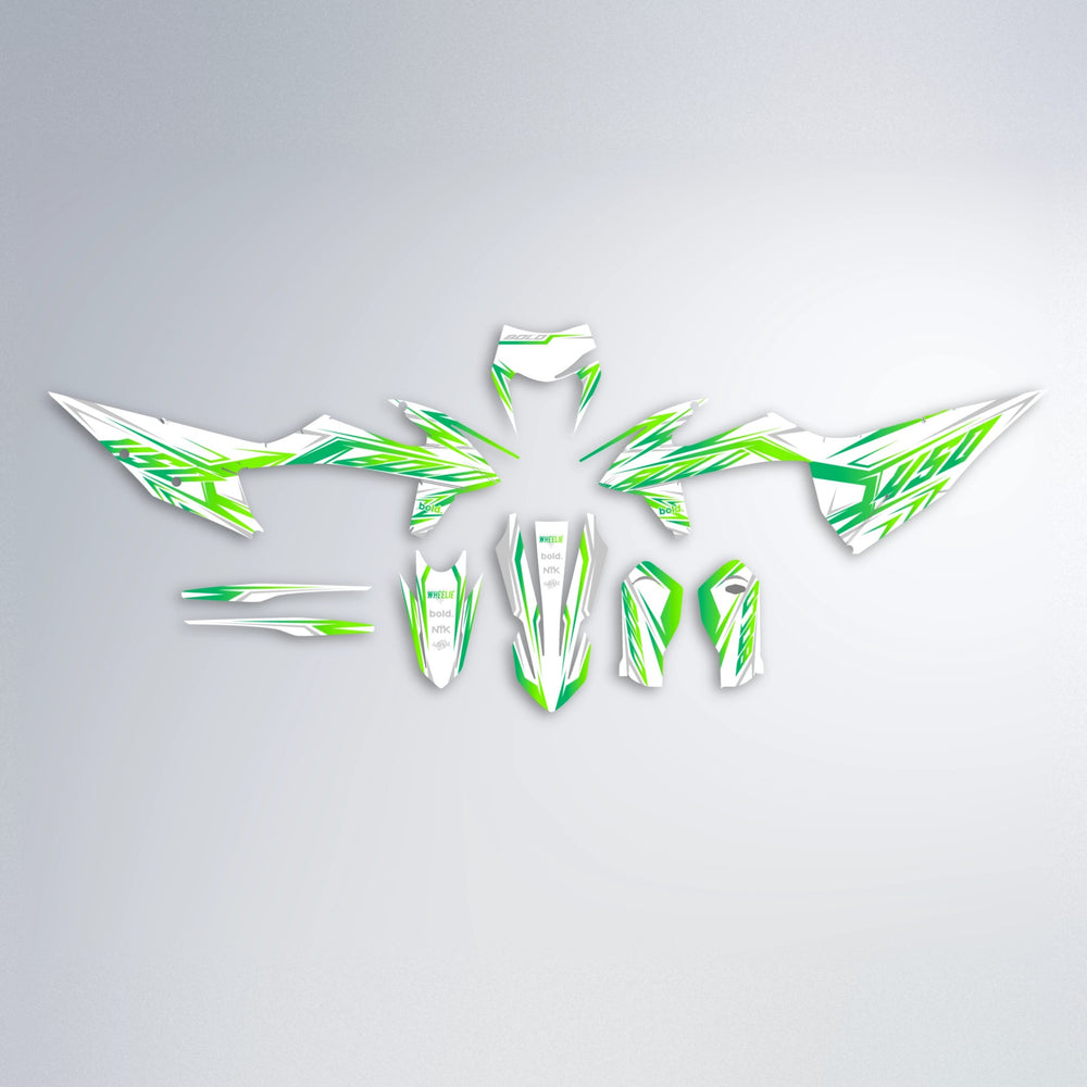 OVERDRIVE graphics kit parts layout in Green
