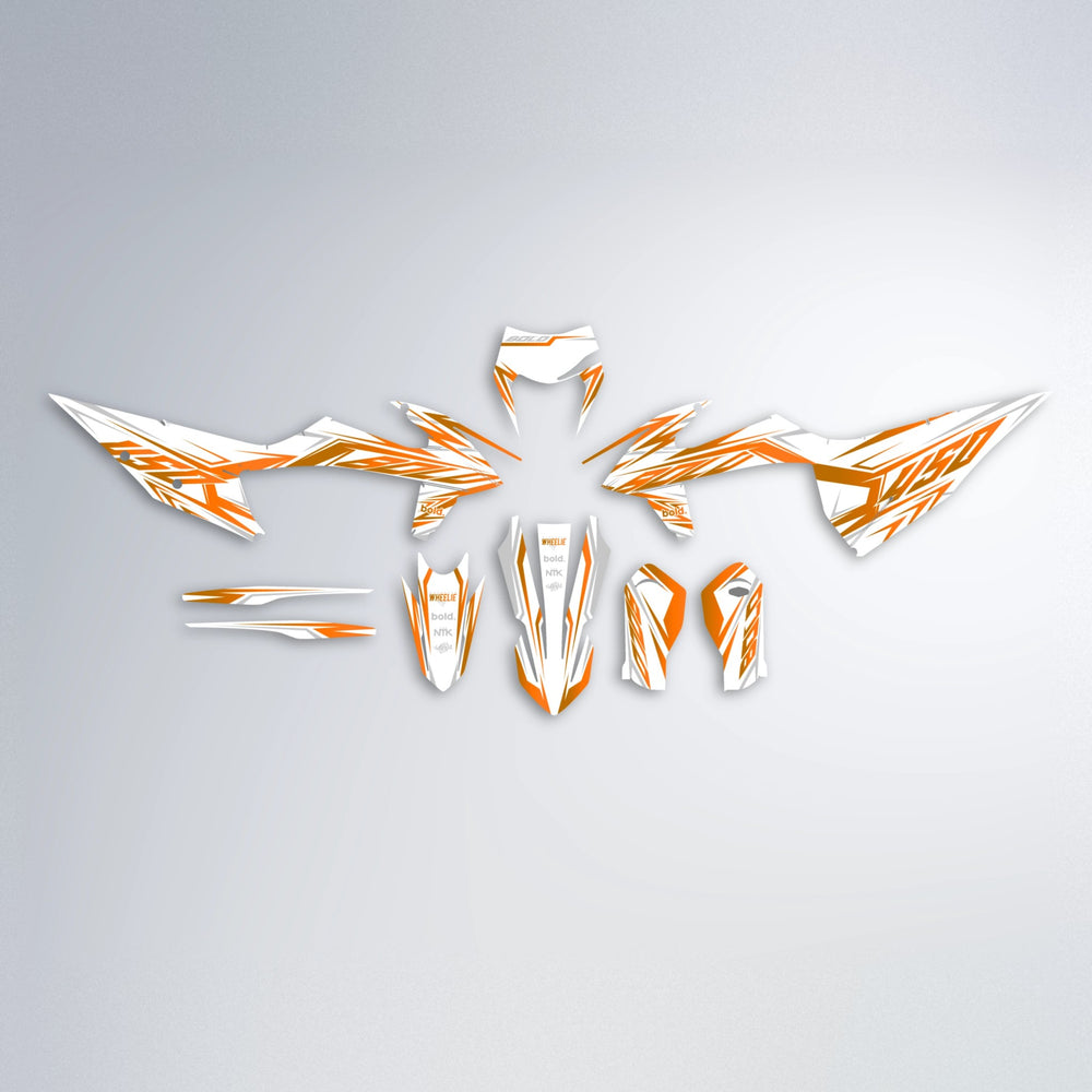 OVERDRIVE graphics kit parts layout in Orange