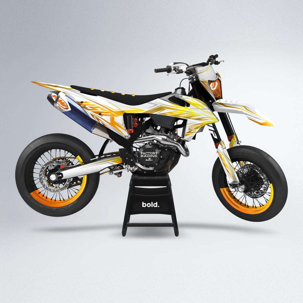 OVERDRIVE supermoto graphics kit in Orange & Yellow
