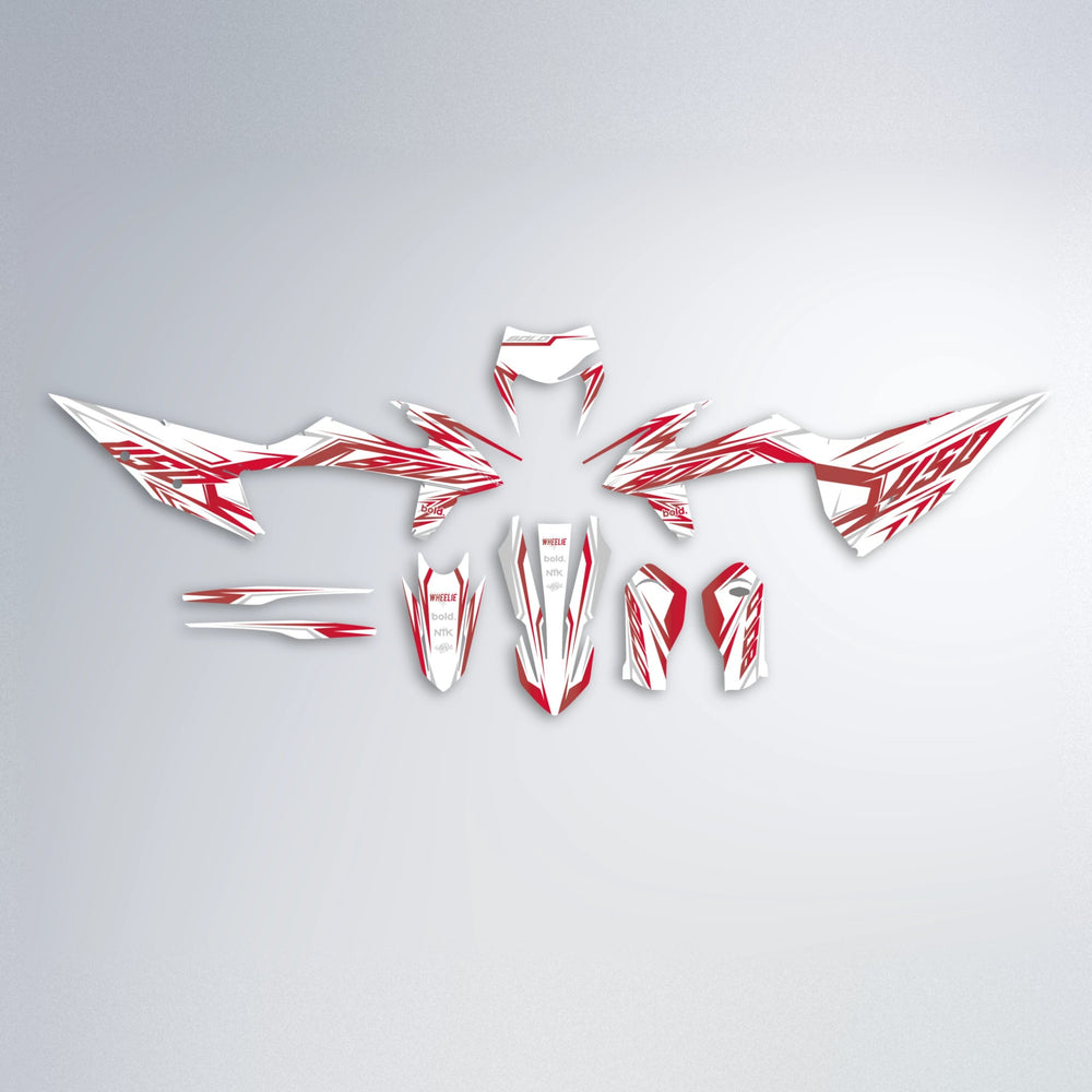 OVERDRIVE graphics kit parts layout in Red