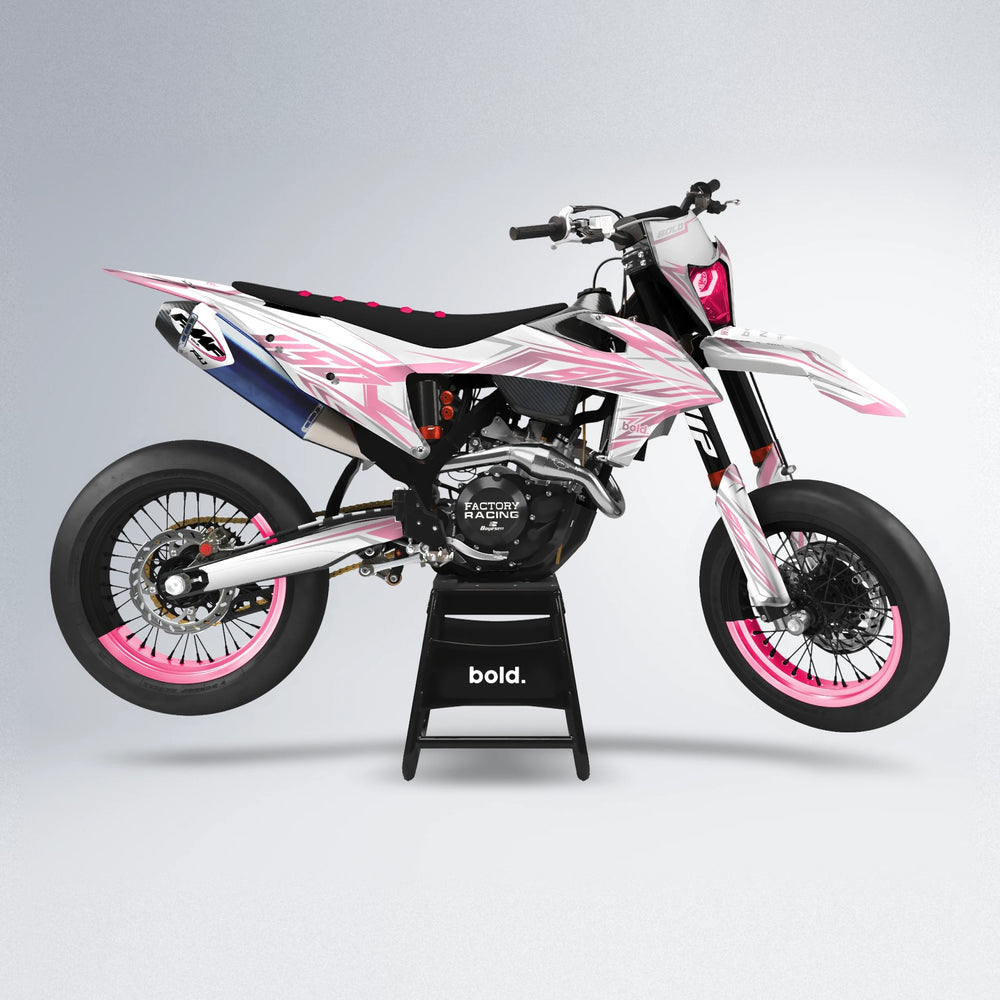 OVERDRIVE supermoto graphics kit in Sakura Pink