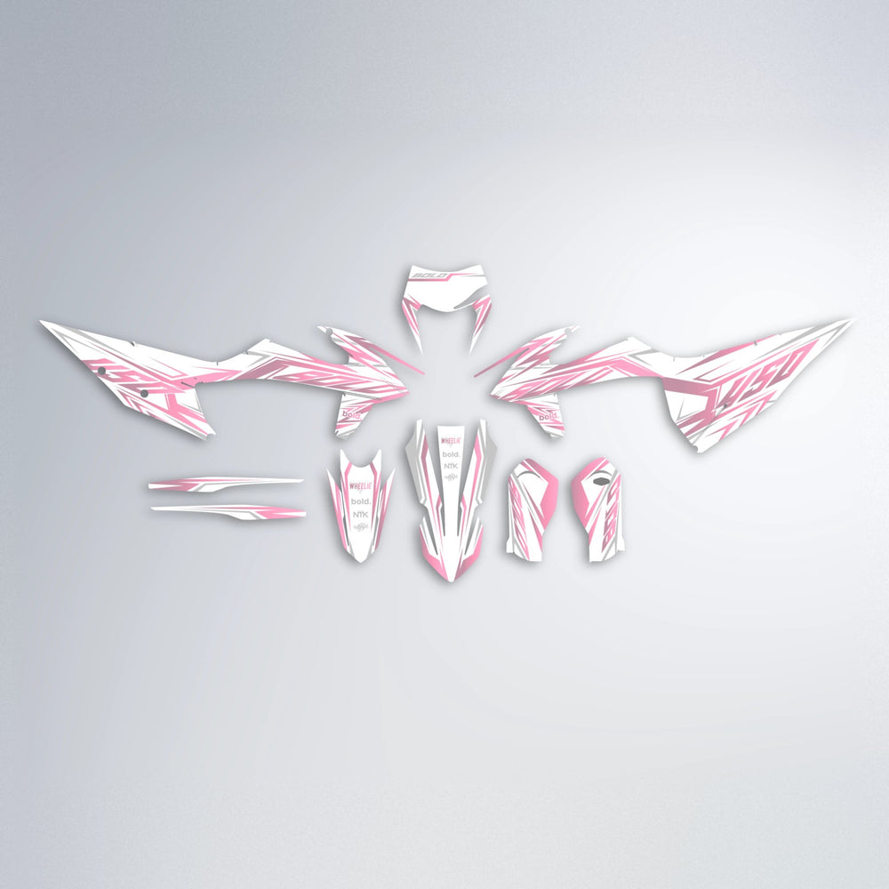 OVERDRIVE graphics kit parts layout in Sakura Pink