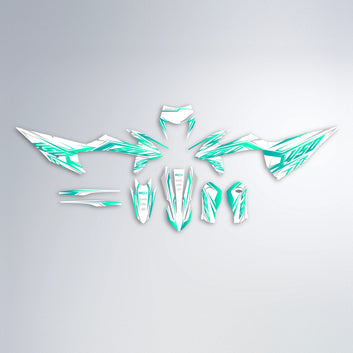 OVERDRIVE graphics kit parts layout in Turquoise