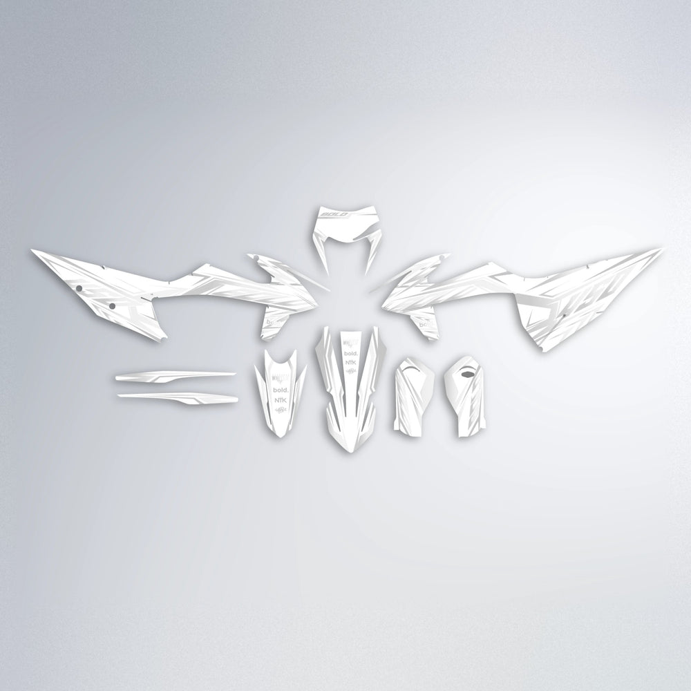OVERDRIVE graphics kit parts layout in White