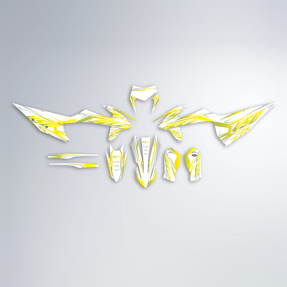 OVERDRIVE graphics kit parts layout in Yellow