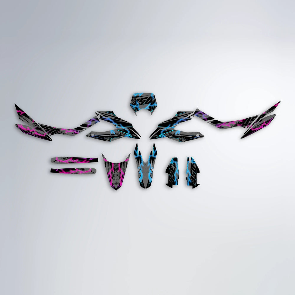PATCHY Aprilia SX 125 graphics kit parts layout in Pink & Light Blue