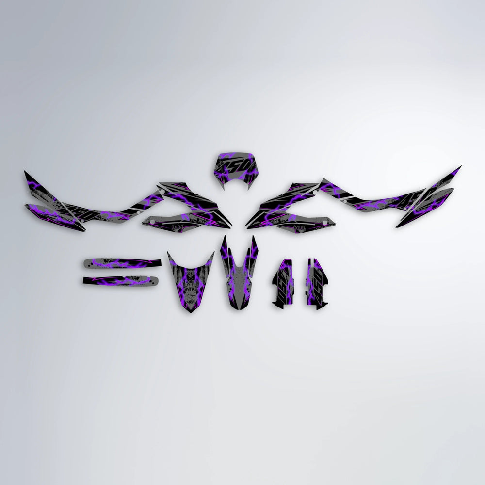 PATCHY Aprilia SX 125 graphics kit parts layout in Purple