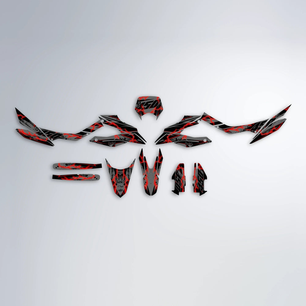 PATCHY Aprilia SX 125 graphics kit parts layout in Red