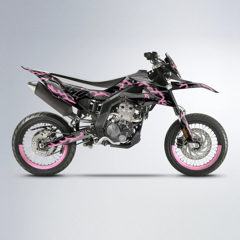 PATCHY Aprilia SX 125 supermoto graphics kit in Sakura Pink