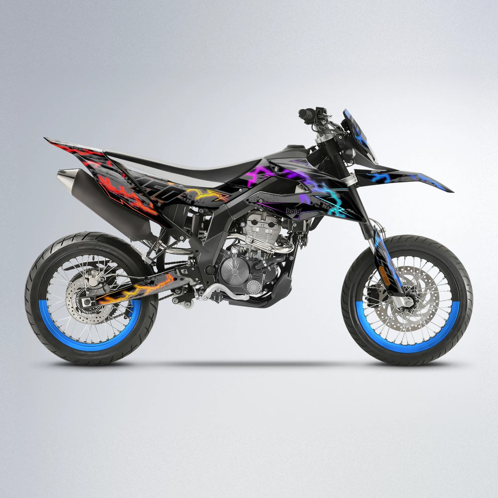PATCHY Aprilia SX 125 supermoto graphics kit in Sunset Fade
