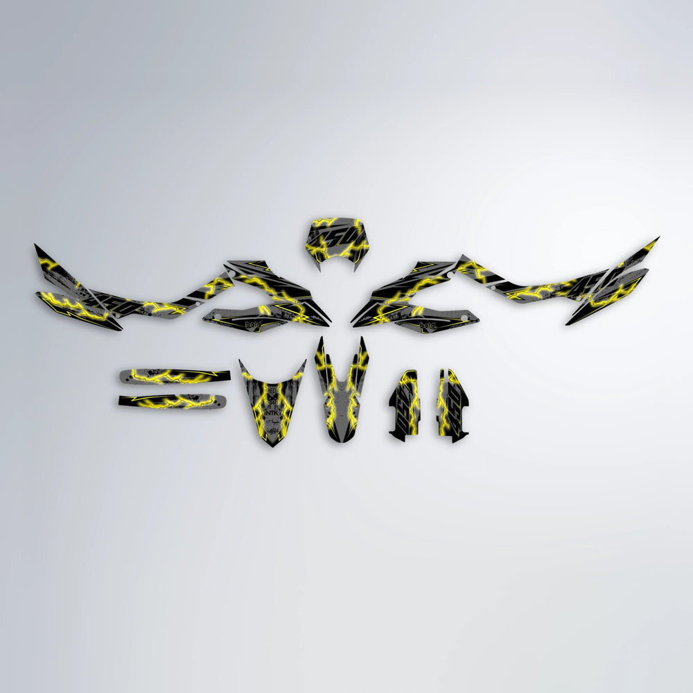 PATCHY Aprilia SX 125 graphics kit parts layout in Yellow