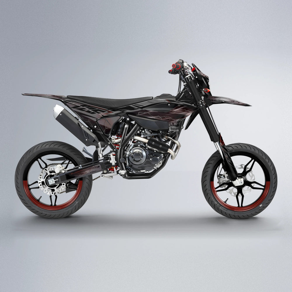 PATCHY Beta supermoto graphics kit in Black & Red