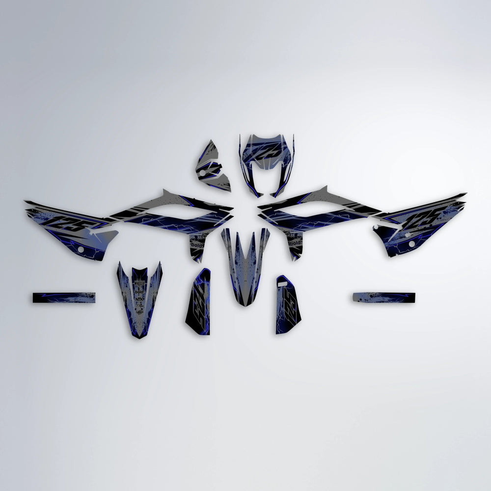 PATCHY Beta graphics kit parts layout in Blue