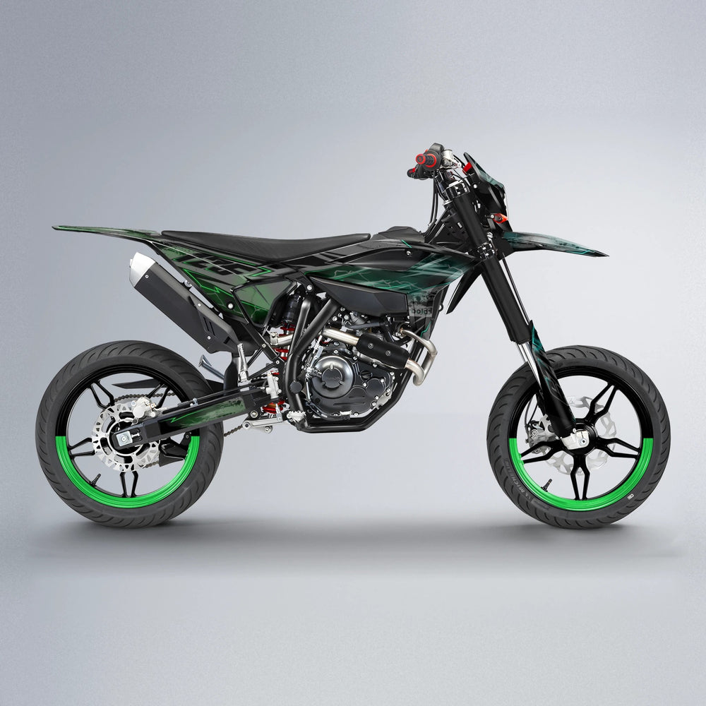 PATCHY Beta supermoto graphics kit in Cyan & Green