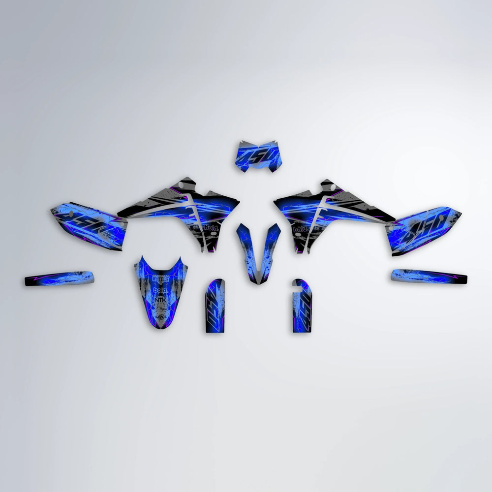 PATCHY Fantic graphics kit parts layout in Blue