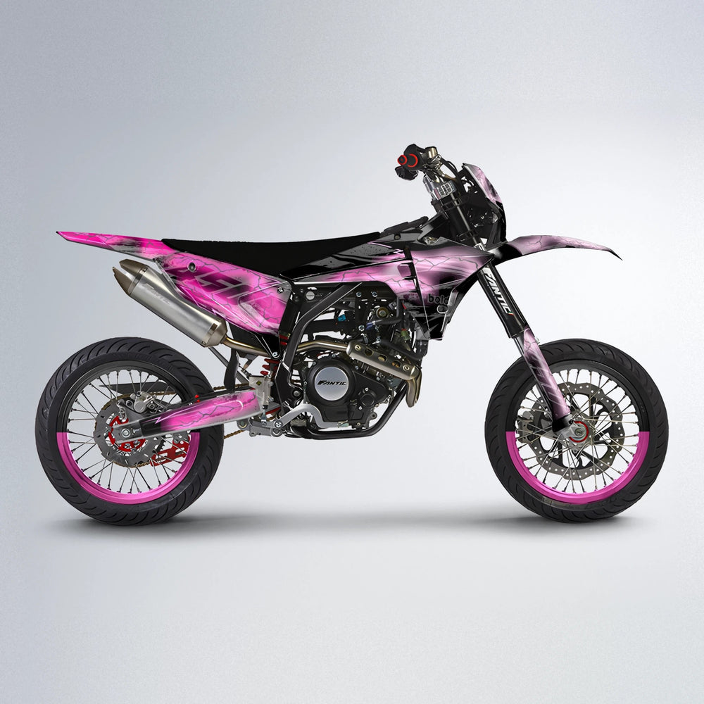 PATCHY Fantic supermoto graphics kit in Flamingo