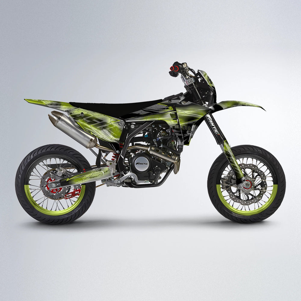 PATCHY Fantic supermoto graphics kit in Olive