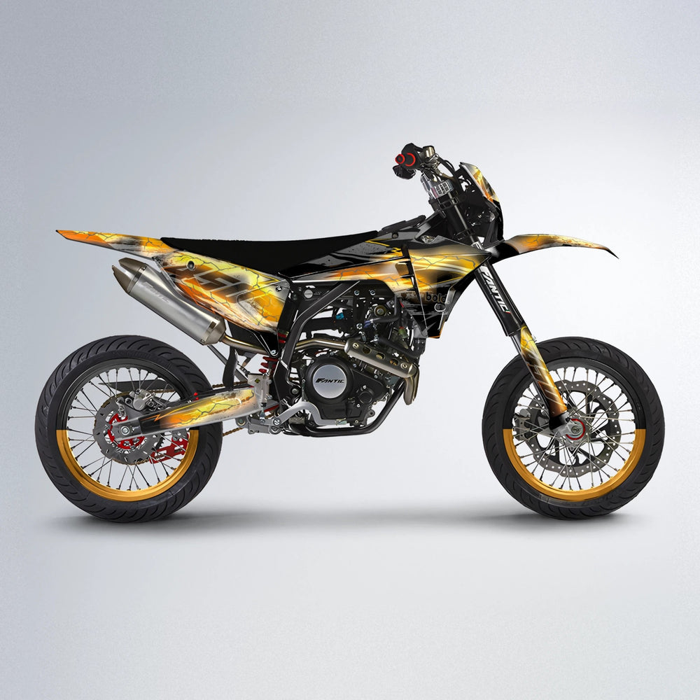 PATCHY Fantic supermoto graphics kit in Orange & Yellow