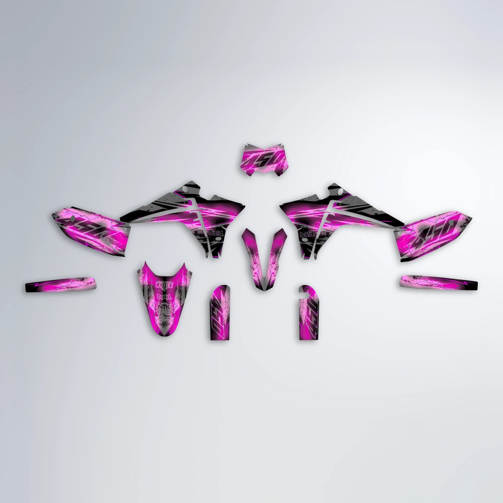 PATCHY Fantic graphics kit parts layout in Pink