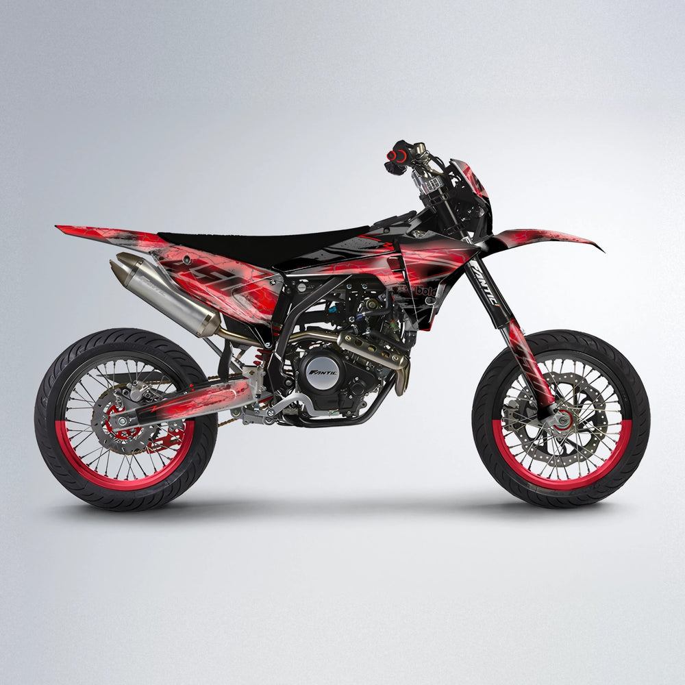 PATCHY Fantic supermoto graphics kit in Red