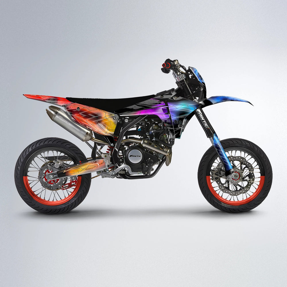 PATCHY Fantic supermoto graphics kit in Sunset Fade