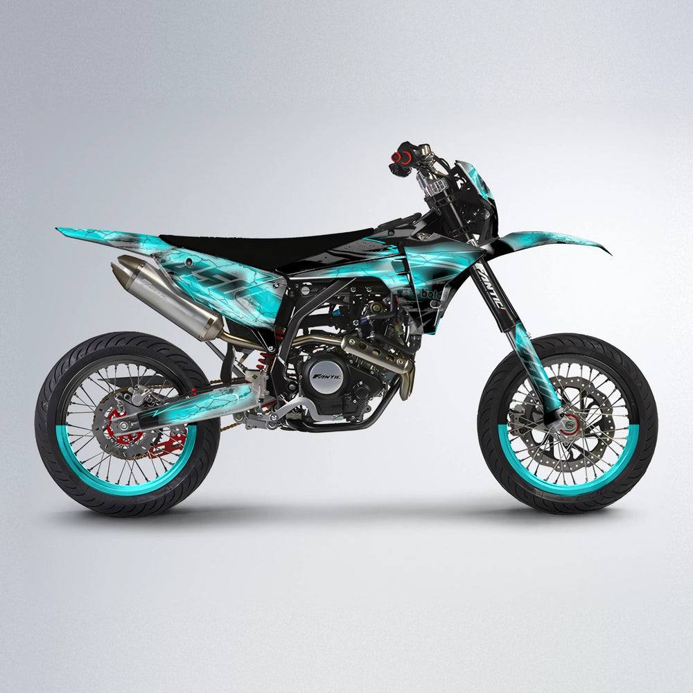 PATCHY Fantic supermoto graphics kit in Teal