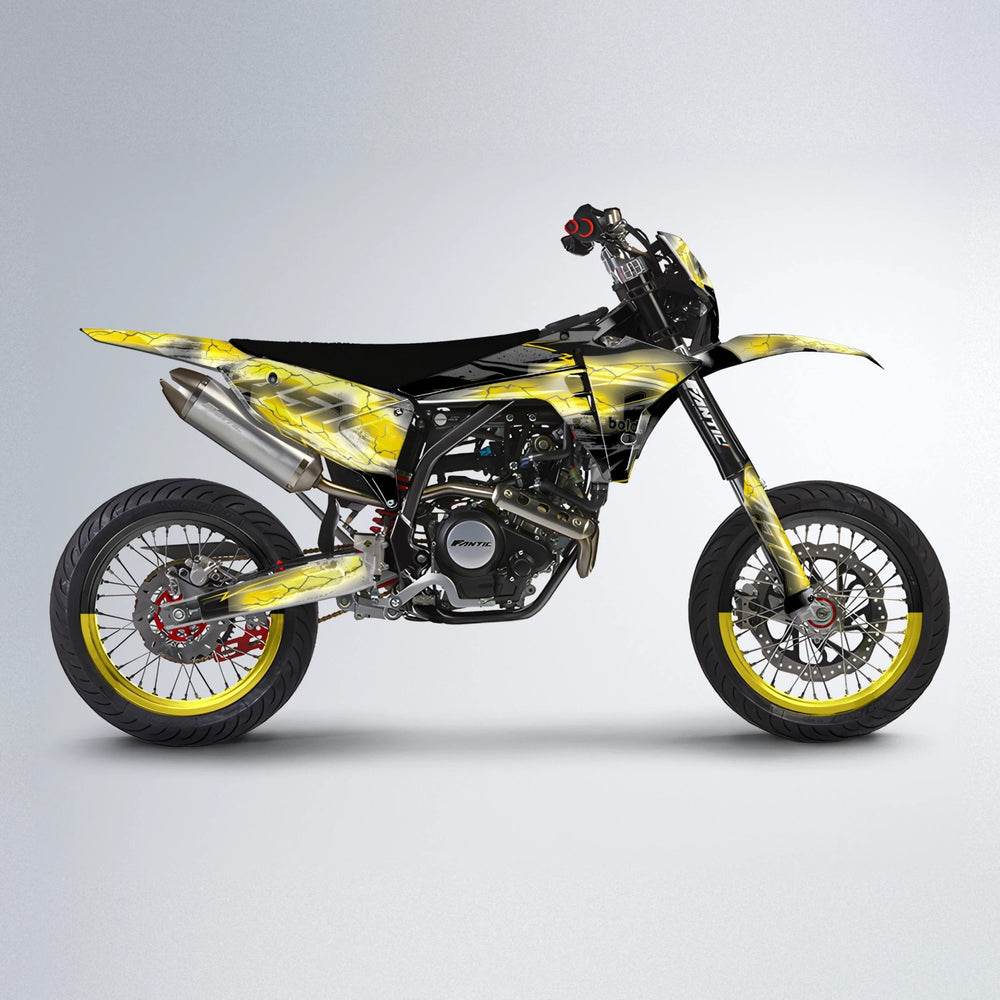 PATCHY Fantic supermoto graphics kit in Yellow