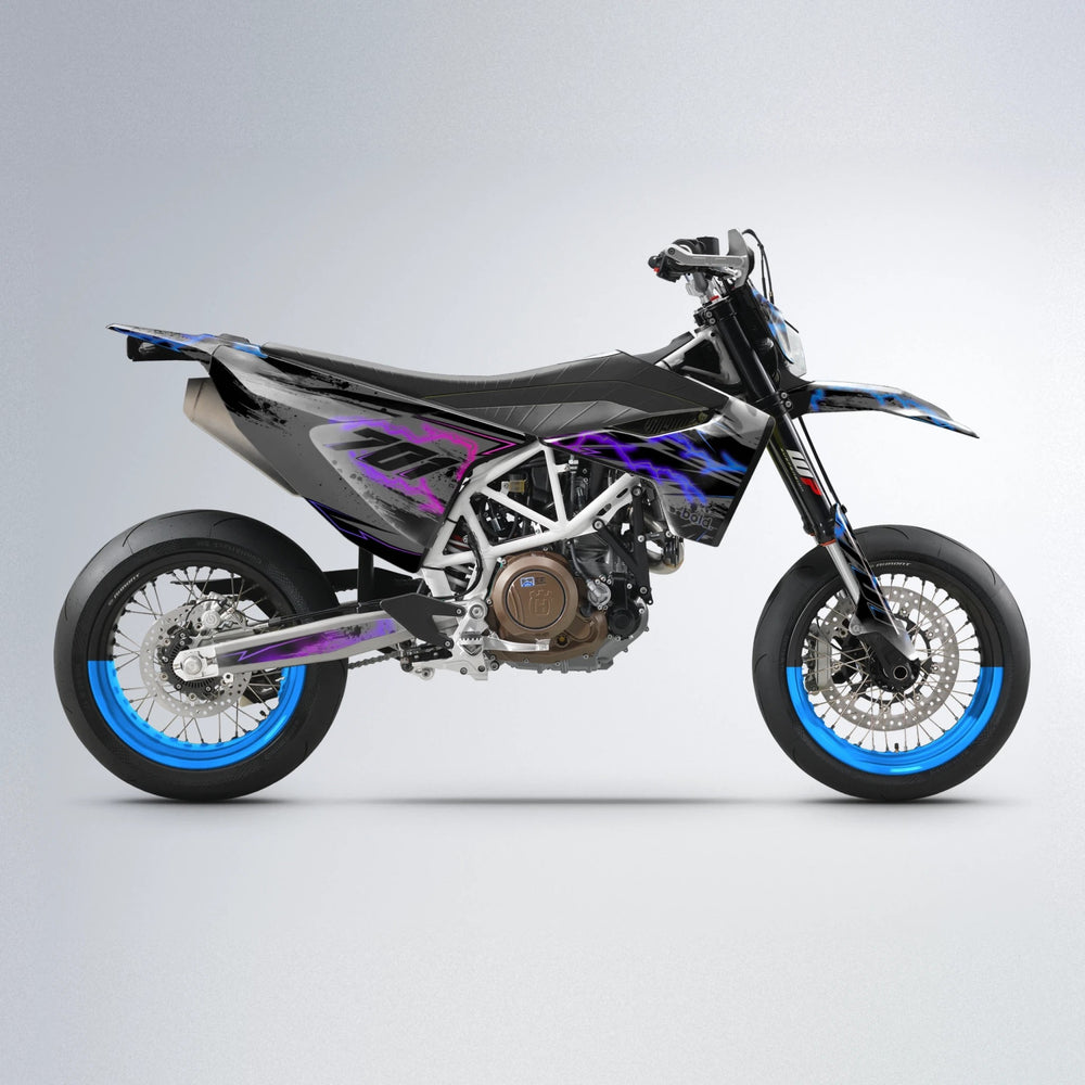 PATCHY Husqvarna 701 supermoto graphics kit in Blue Purple Fade