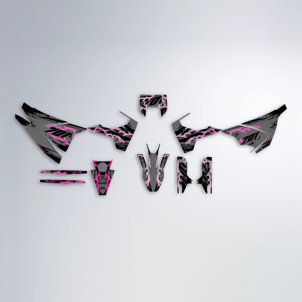 PATCHY Husqvarna 701 graphics kit parts layout in Flamingo