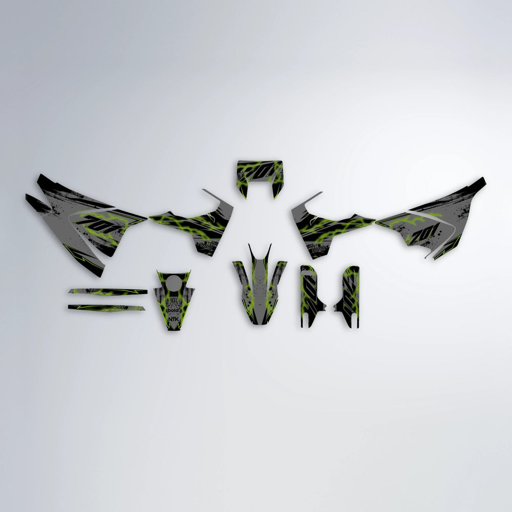 PATCHY Husqvarna 701 graphics kit parts layout in Olive