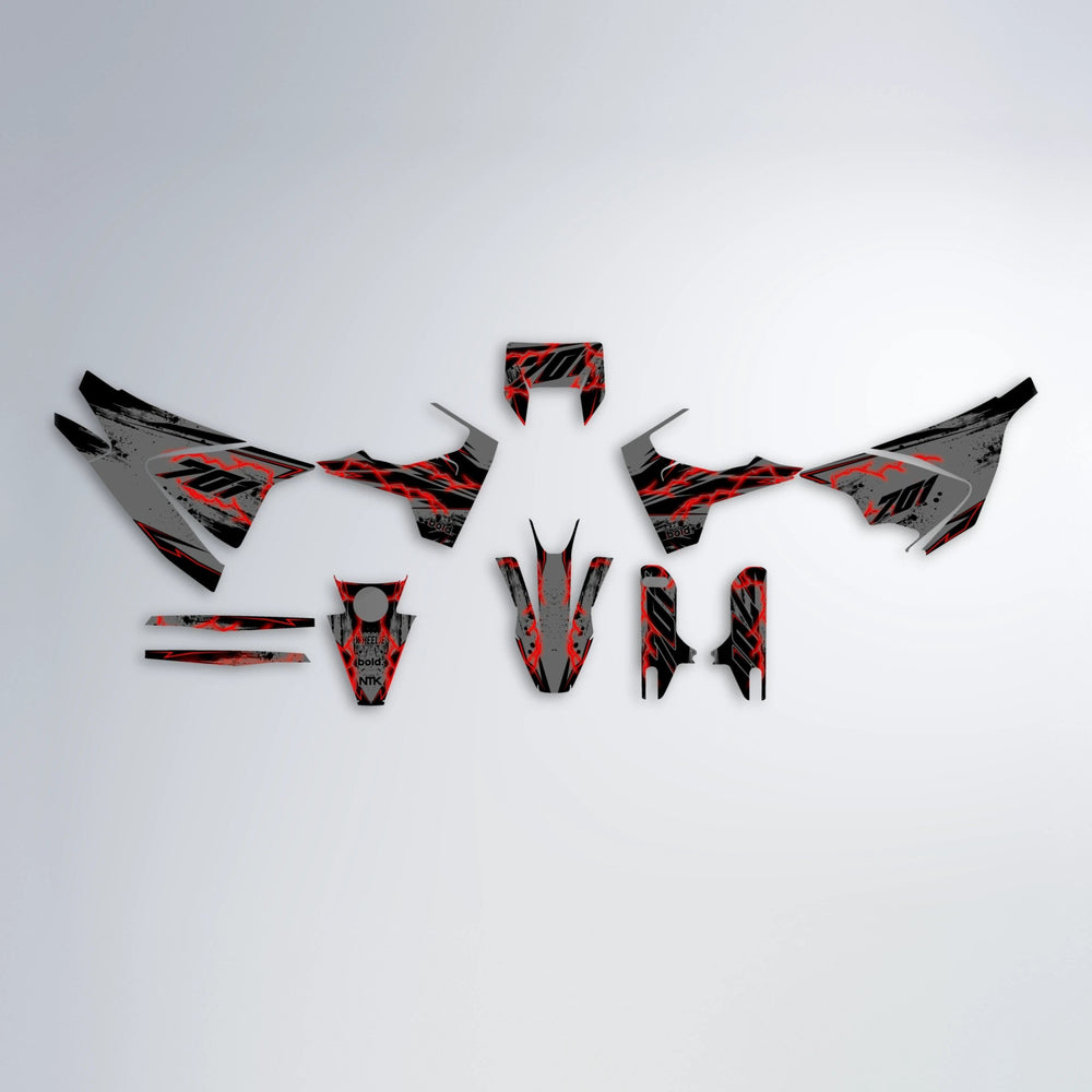 PATCHY Husqvarna 701 graphics kit parts layout in Red