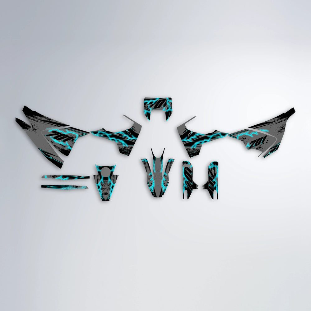 PATCHY Husqvarna 701 graphics kit parts layout in Teal