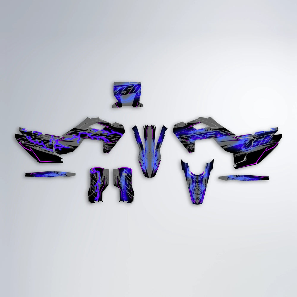 PATCHY Husqvarna FE/TE graphics kit parts layout in Blue