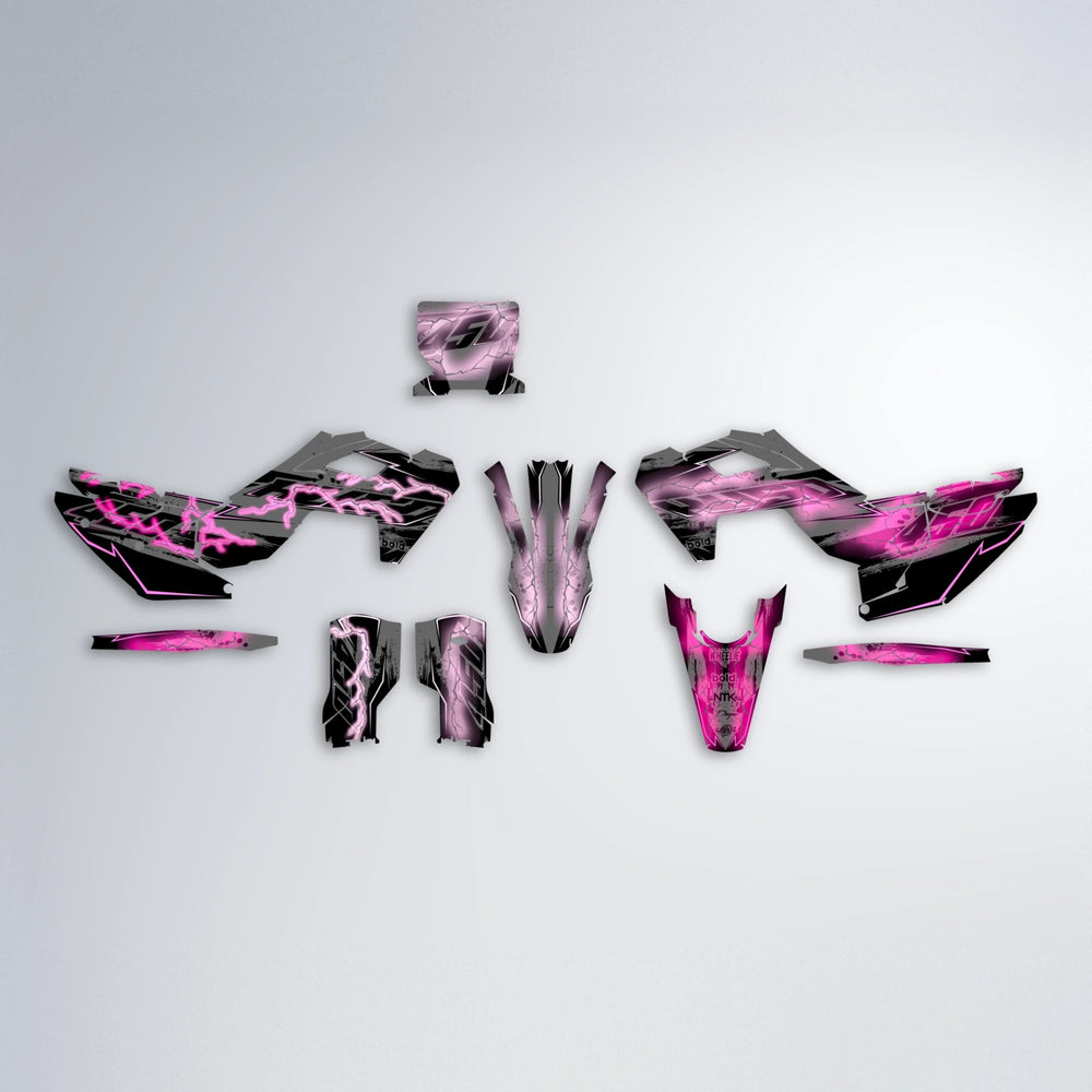PATCHY Husqvarna FE/TE graphics kit parts layout in Flamingo