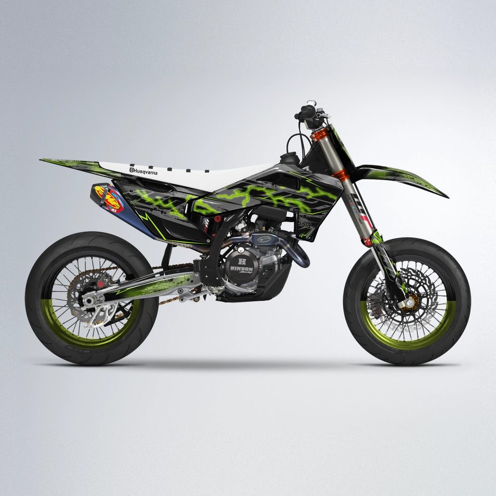 PATCHY Husqvarna FE/TE supermoto graphics kit in Olive