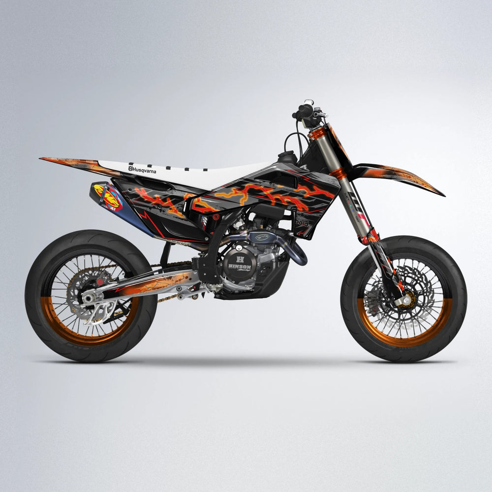 PATCHY Husqvarna FE/TE supermoto graphics kit in Orange