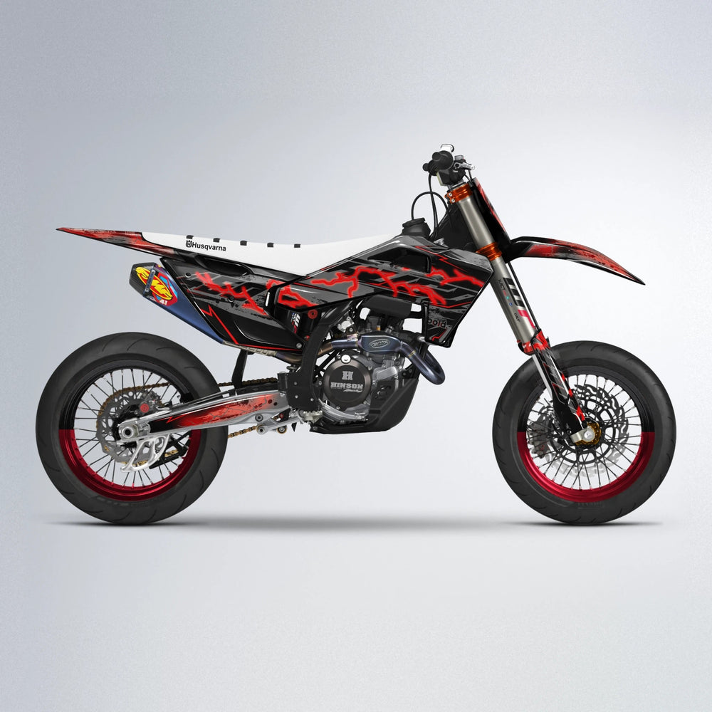 PATCHY Husqvarna FE/TE supermoto graphics kit in Red