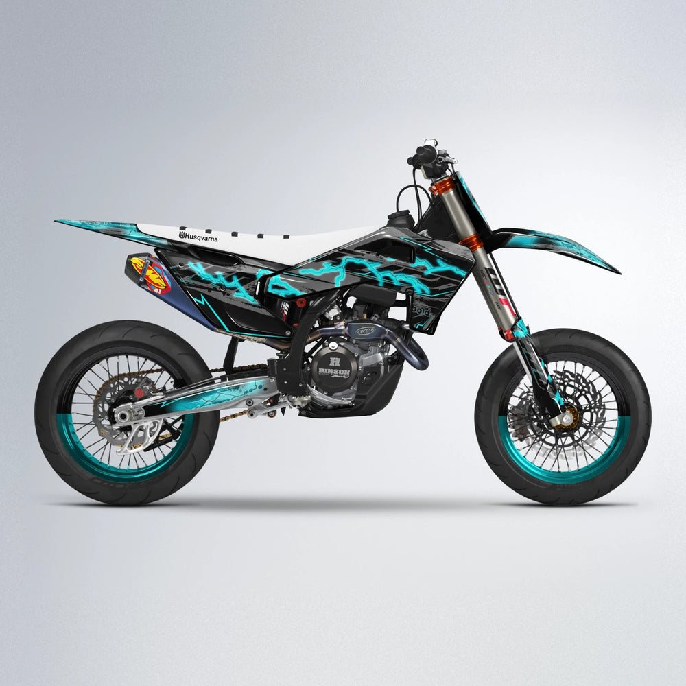 PATCHY Husqvarna FE/TE supermoto graphics kit in Teal