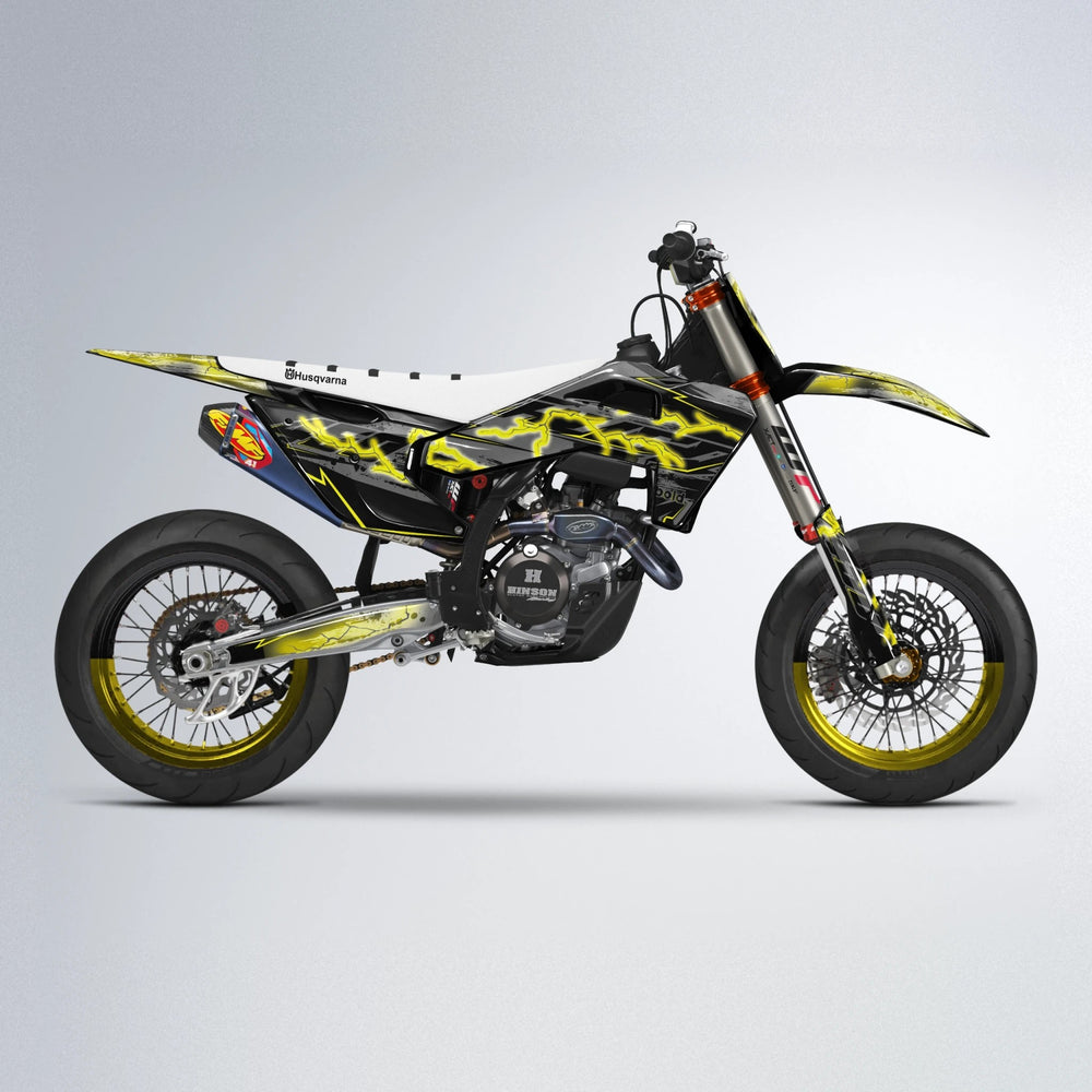 PATCHY Husqvarna FE/TE supermoto graphics kit in Yellow