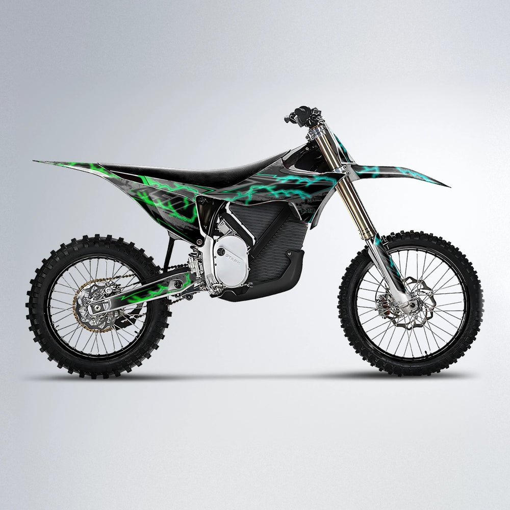 PATCHY Stark Varg MX motocross graphics kit in Cyan & Green