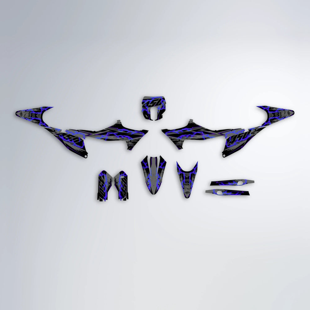 PATCHY Stark Varg SM graphics kit parts layout in Blue