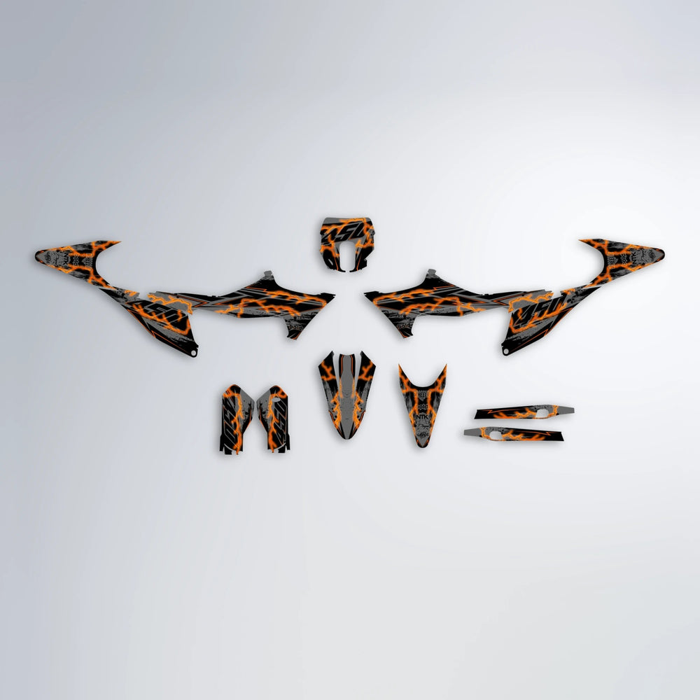 PATCHY Stark Varg SM graphics kit parts layout in Orange