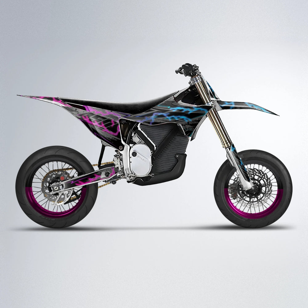 PATCHY Stark Varg SM supermoto graphics kit in Pink & Light Blue