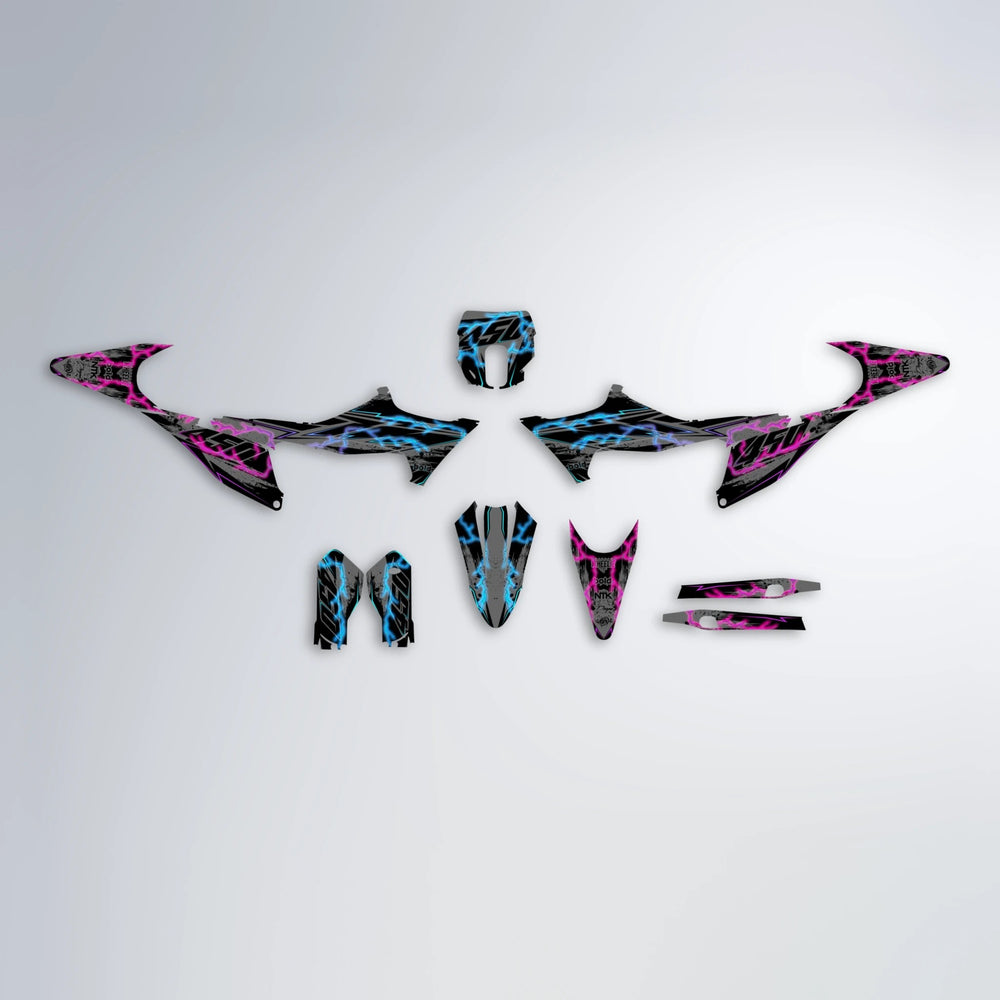 PATCHY Stark Varg SM graphics kit parts layout in Pink & Light Blue